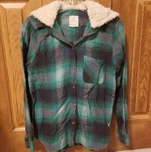 American Eagle Hooded flannel